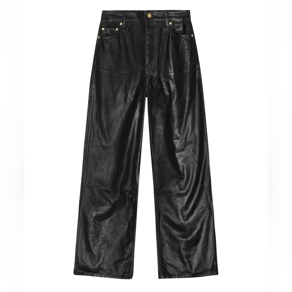 NWT Ganni Foil Denim Wide Leg Jeans size 26 🖤